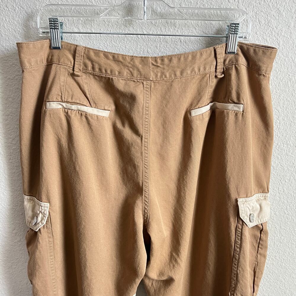 Tommy Hilfiger Tan Two Tone Cargo Pants Women's 32 High Rise Jogger Color Block - Picture 5 of 7